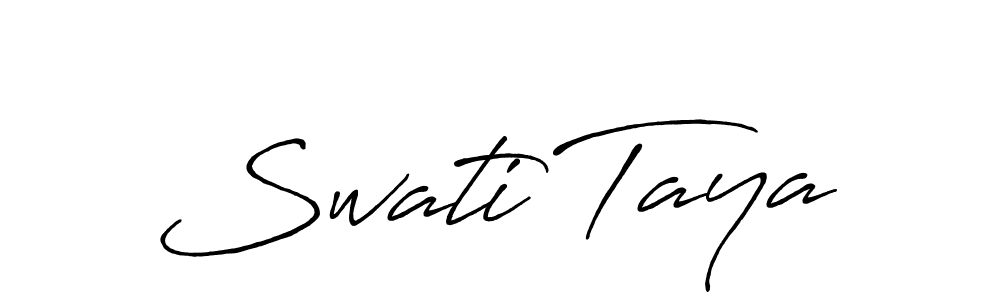 Make a beautiful signature design for name Swati Taya. Use this online signature maker to create a handwritten signature for free. Swati Taya signature style 7 images and pictures png