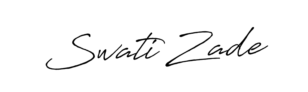 How to make Swati Zade name signature. Use Antro_Vectra_Bolder style for creating short signs online. This is the latest handwritten sign. Swati Zade signature style 7 images and pictures png