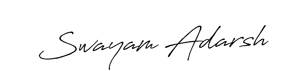 Use a signature maker to create a handwritten signature online. With this signature software, you can design (Antro_Vectra_Bolder) your own signature for name Swayam Adarsh. Swayam Adarsh signature style 7 images and pictures png