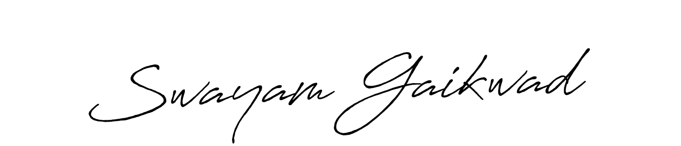 Swayam Gaikwad stylish signature style. Best Handwritten Sign (Antro_Vectra_Bolder) for my name. Handwritten Signature Collection Ideas for my name Swayam Gaikwad. Swayam Gaikwad signature style 7 images and pictures png