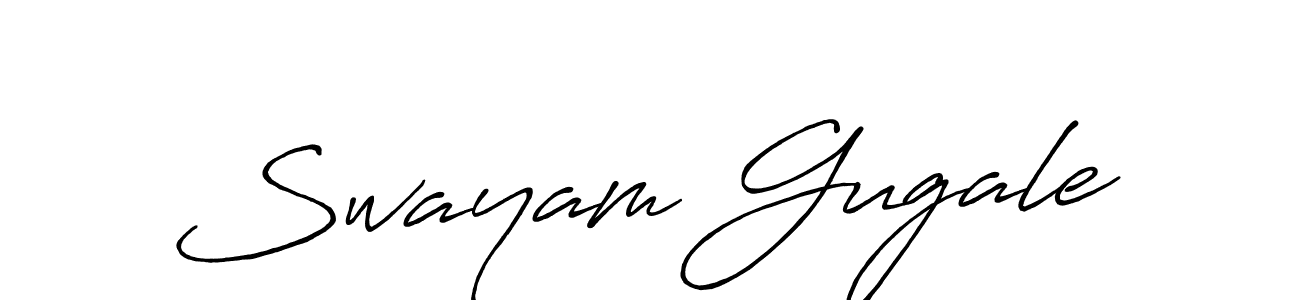 Make a beautiful signature design for name Swayam Gugale. With this signature (Antro_Vectra_Bolder) style, you can create a handwritten signature for free. Swayam Gugale signature style 7 images and pictures png