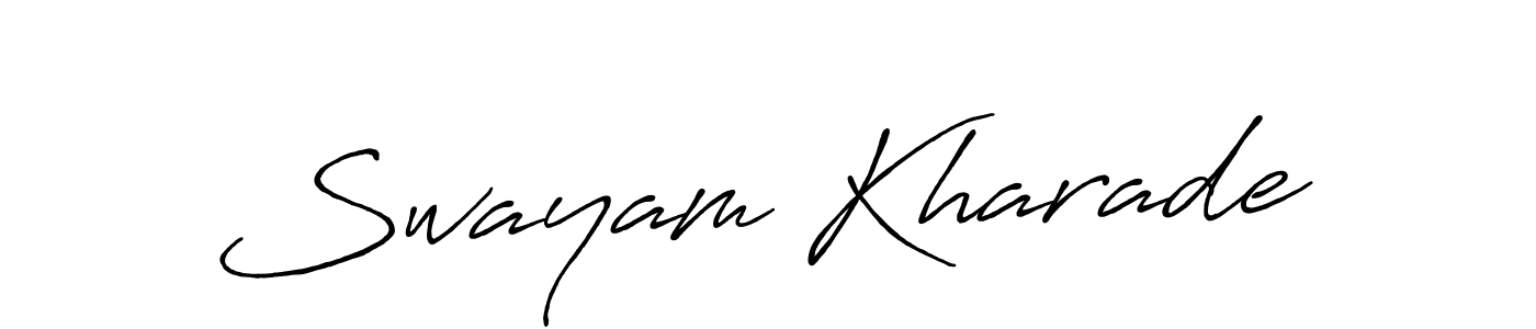 You should practise on your own different ways (Antro_Vectra_Bolder) to write your name (Swayam Kharade) in signature. don't let someone else do it for you. Swayam Kharade signature style 7 images and pictures png