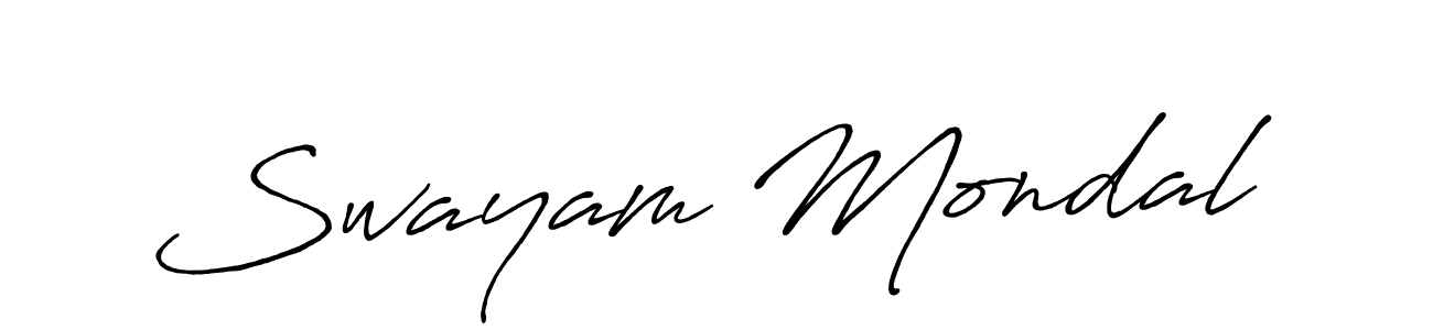 Create a beautiful signature design for name Swayam Mondal. With this signature (Antro_Vectra_Bolder) fonts, you can make a handwritten signature for free. Swayam Mondal signature style 7 images and pictures png