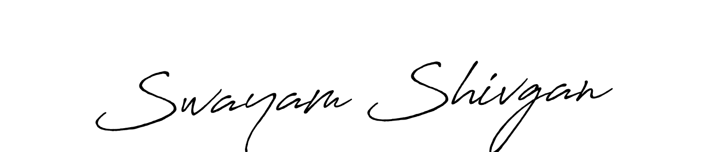 Create a beautiful signature design for name Swayam Shivgan. With this signature (Antro_Vectra_Bolder) fonts, you can make a handwritten signature for free. Swayam Shivgan signature style 7 images and pictures png