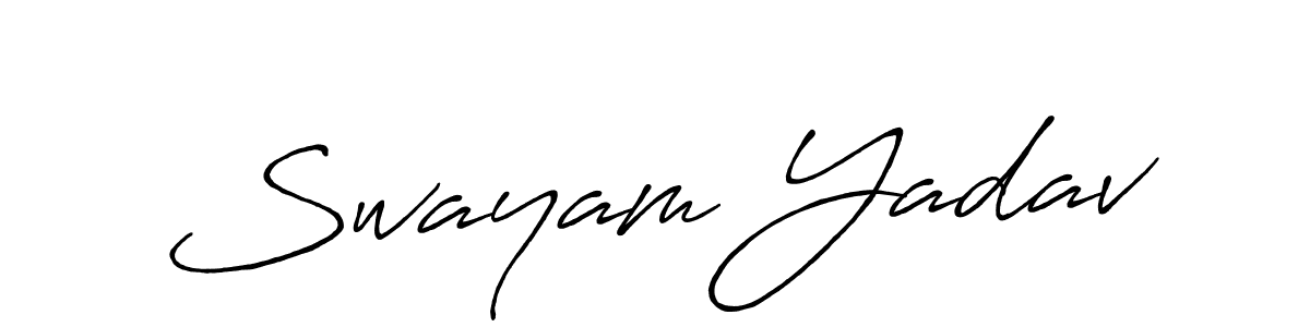 Swayam Yadav stylish signature style. Best Handwritten Sign (Antro_Vectra_Bolder) for my name. Handwritten Signature Collection Ideas for my name Swayam Yadav. Swayam Yadav signature style 7 images and pictures png