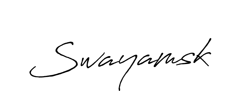 The best way (Antro_Vectra_Bolder) to make a short signature is to pick only two or three words in your name. The name Swayamsk include a total of six letters. For converting this name. Swayamsk signature style 7 images and pictures png