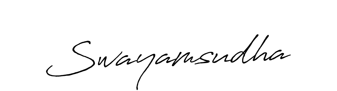 Swayamsudha stylish signature style. Best Handwritten Sign (Antro_Vectra_Bolder) for my name. Handwritten Signature Collection Ideas for my name Swayamsudha. Swayamsudha signature style 7 images and pictures png