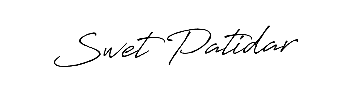 The best way (Antro_Vectra_Bolder) to make a short signature is to pick only two or three words in your name. The name Swet Patidar include a total of six letters. For converting this name. Swet Patidar signature style 7 images and pictures png