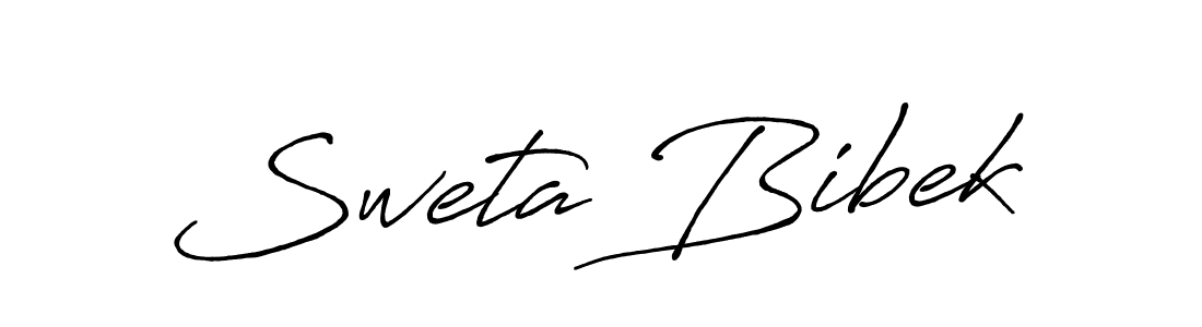 How to make Sweta Bibek name signature. Use Antro_Vectra_Bolder style for creating short signs online. This is the latest handwritten sign. Sweta Bibek signature style 7 images and pictures png