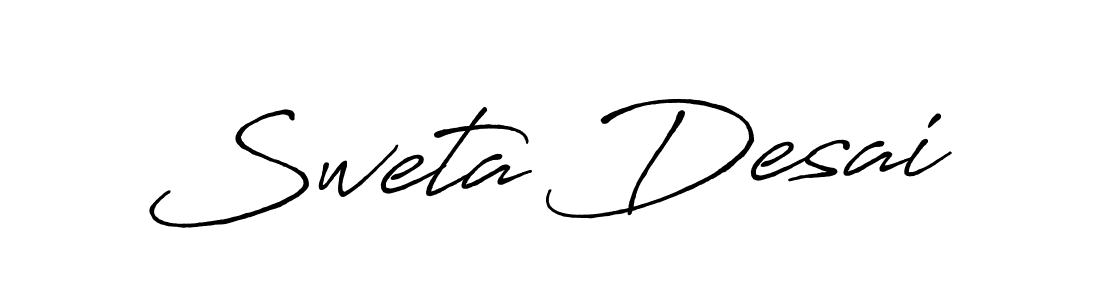 How to make Sweta Desai name signature. Use Antro_Vectra_Bolder style for creating short signs online. This is the latest handwritten sign. Sweta Desai signature style 7 images and pictures png