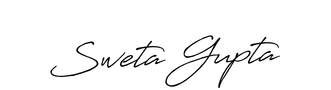 How to make Sweta Gupta name signature. Use Antro_Vectra_Bolder style for creating short signs online. This is the latest handwritten sign. Sweta Gupta signature style 7 images and pictures png