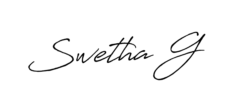 How to make Swetha G name signature. Use Antro_Vectra_Bolder style for creating short signs online. This is the latest handwritten sign. Swetha G signature style 7 images and pictures png
