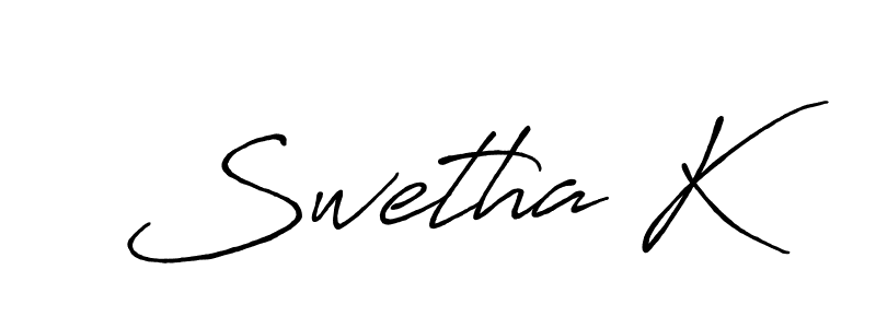 Make a beautiful signature design for name Swetha K. With this signature (Antro_Vectra_Bolder) style, you can create a handwritten signature for free. Swetha K signature style 7 images and pictures png