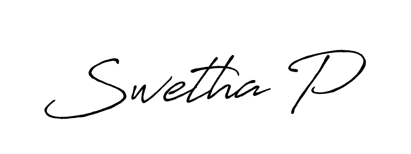 Make a beautiful signature design for name Swetha P. With this signature (Antro_Vectra_Bolder) style, you can create a handwritten signature for free. Swetha P signature style 7 images and pictures png