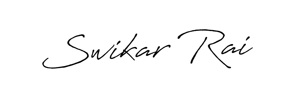 Make a beautiful signature design for name Swikar Rai. With this signature (Antro_Vectra_Bolder) style, you can create a handwritten signature for free. Swikar Rai signature style 7 images and pictures png