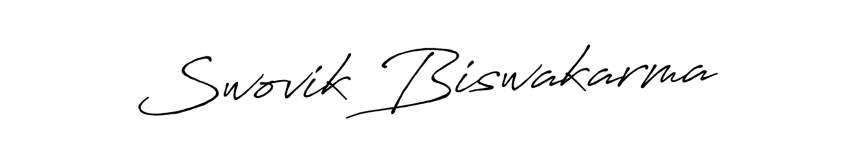 You should practise on your own different ways (Antro_Vectra_Bolder) to write your name (Swovik Biswakarma) in signature. don't let someone else do it for you. Swovik Biswakarma signature style 7 images and pictures png