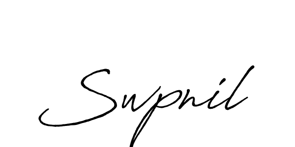 Use a signature maker to create a handwritten signature online. With this signature software, you can design (Antro_Vectra_Bolder) your own signature for name Swpnil. Swpnil signature style 7 images and pictures png