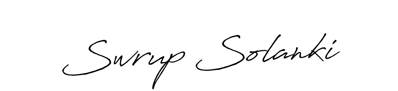 Make a beautiful signature design for name Swrup Solanki. With this signature (Antro_Vectra_Bolder) style, you can create a handwritten signature for free. Swrup Solanki signature style 7 images and pictures png