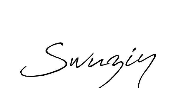 Create a beautiful signature design for name Swuziy. With this signature (Antro_Vectra_Bolder) fonts, you can make a handwritten signature for free. Swuziy signature style 7 images and pictures png