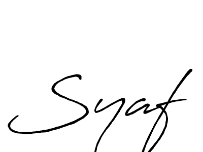 Use a signature maker to create a handwritten signature online. With this signature software, you can design (Antro_Vectra_Bolder) your own signature for name Syaf. Syaf signature style 7 images and pictures png