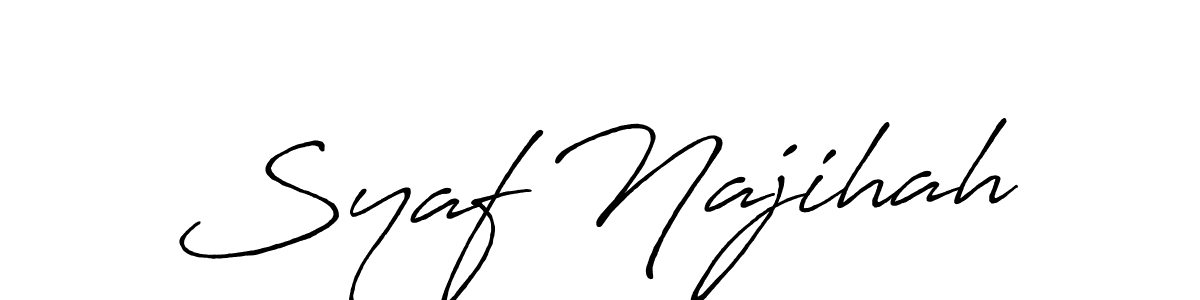 This is the best signature style for the Syaf Najihah name. Also you like these signature font (Antro_Vectra_Bolder). Mix name signature. Syaf Najihah signature style 7 images and pictures png