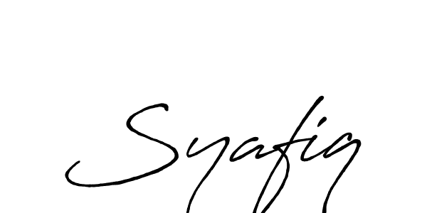 Use a signature maker to create a handwritten signature online. With this signature software, you can design (Antro_Vectra_Bolder) your own signature for name Syafiq. Syafiq signature style 7 images and pictures png