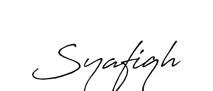 Also we have Syafiqh name is the best signature style. Create professional handwritten signature collection using Antro_Vectra_Bolder autograph style. Syafiqh signature style 7 images and pictures png