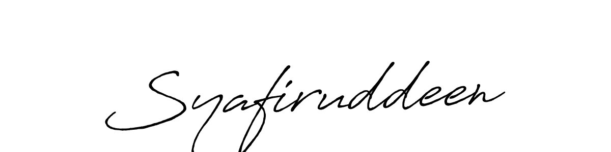 Create a beautiful signature design for name Syafiruddeen. With this signature (Antro_Vectra_Bolder) fonts, you can make a handwritten signature for free. Syafiruddeen signature style 7 images and pictures png