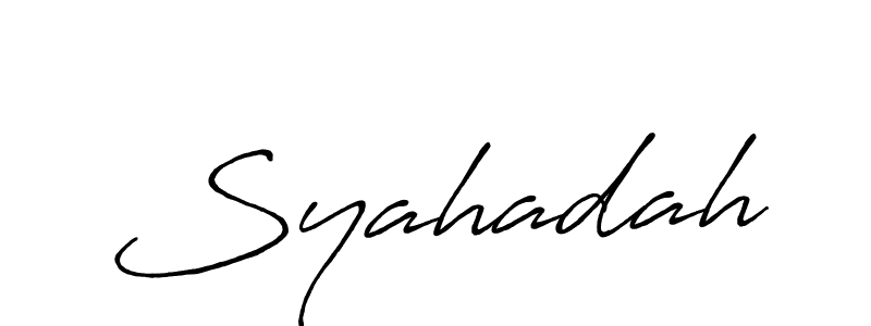 if you are searching for the best signature style for your name Syahadah. so please give up your signature search. here we have designed multiple signature styles  using Antro_Vectra_Bolder. Syahadah signature style 7 images and pictures png