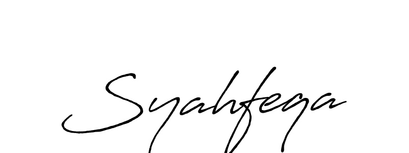 How to make Syahfeqa name signature. Use Antro_Vectra_Bolder style for creating short signs online. This is the latest handwritten sign. Syahfeqa signature style 7 images and pictures png