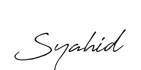 Also You can easily find your signature by using the search form. We will create Syahid name handwritten signature images for you free of cost using Antro_Vectra_Bolder sign style. Syahid signature style 7 images and pictures png