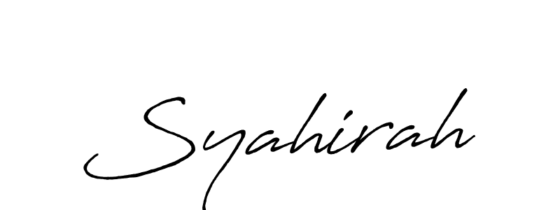 How to make Syahirah name signature. Use Antro_Vectra_Bolder style for creating short signs online. This is the latest handwritten sign. Syahirah signature style 7 images and pictures png