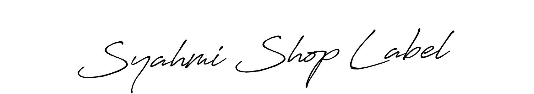 Syahmi Shop Label stylish signature style. Best Handwritten Sign (Antro_Vectra_Bolder) for my name. Handwritten Signature Collection Ideas for my name Syahmi Shop Label. Syahmi Shop Label signature style 7 images and pictures png