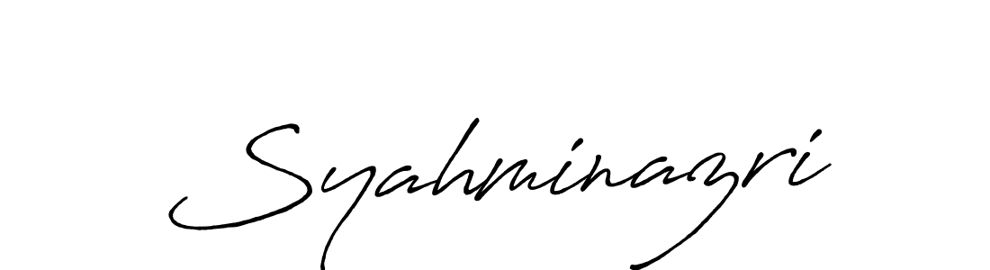 Also we have Syahminazri name is the best signature style. Create professional handwritten signature collection using Antro_Vectra_Bolder autograph style. Syahminazri signature style 7 images and pictures png