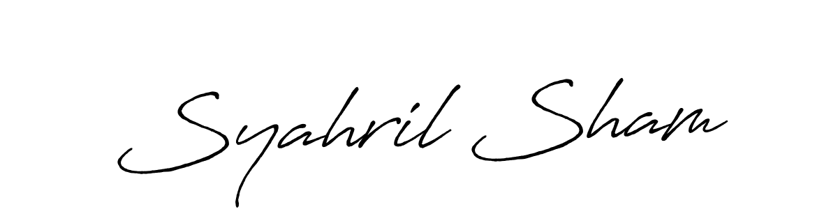 Design your own signature with our free online signature maker. With this signature software, you can create a handwritten (Antro_Vectra_Bolder) signature for name Syahril Sham. Syahril Sham signature style 7 images and pictures png