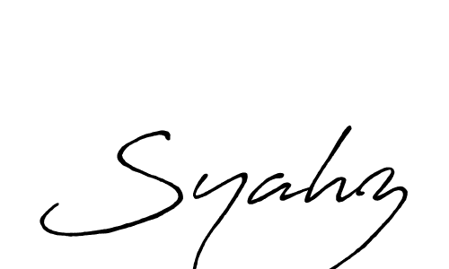 Use a signature maker to create a handwritten signature online. With this signature software, you can design (Antro_Vectra_Bolder) your own signature for name Syahz. Syahz signature style 7 images and pictures png
