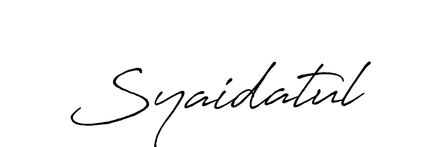 Create a beautiful signature design for name Syaidatul. With this signature (Antro_Vectra_Bolder) fonts, you can make a handwritten signature for free. Syaidatul signature style 7 images and pictures png