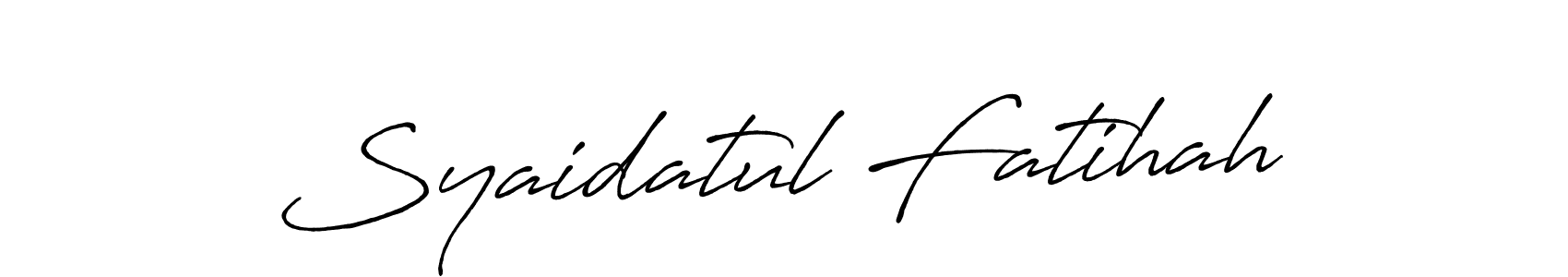 The best way (Antro_Vectra_Bolder) to make a short signature is to pick only two or three words in your name. The name Syaidatul Fatihah include a total of six letters. For converting this name. Syaidatul Fatihah signature style 7 images and pictures png