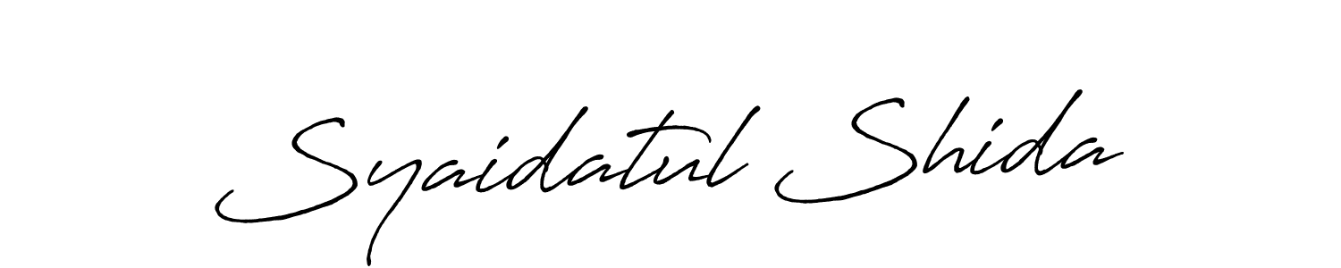 Create a beautiful signature design for name Syaidatul Shida. With this signature (Antro_Vectra_Bolder) fonts, you can make a handwritten signature for free. Syaidatul Shida signature style 7 images and pictures png