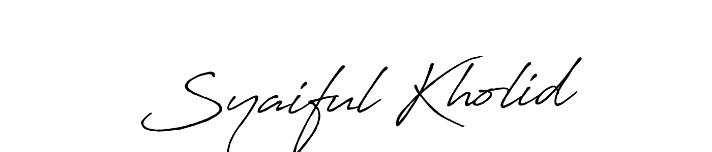 Antro_Vectra_Bolder is a professional signature style that is perfect for those who want to add a touch of class to their signature. It is also a great choice for those who want to make their signature more unique. Get Syaiful Kholid name to fancy signature for free. Syaiful Kholid signature style 7 images and pictures png