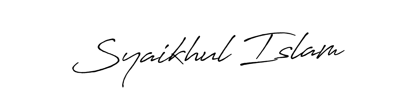 Make a beautiful signature design for name Syaikhul Islam. With this signature (Antro_Vectra_Bolder) style, you can create a handwritten signature for free. Syaikhul Islam signature style 7 images and pictures png