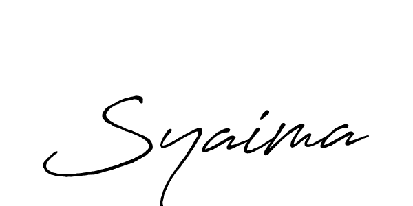 Make a beautiful signature design for name Syaima. With this signature (Antro_Vectra_Bolder) style, you can create a handwritten signature for free. Syaima signature style 7 images and pictures png