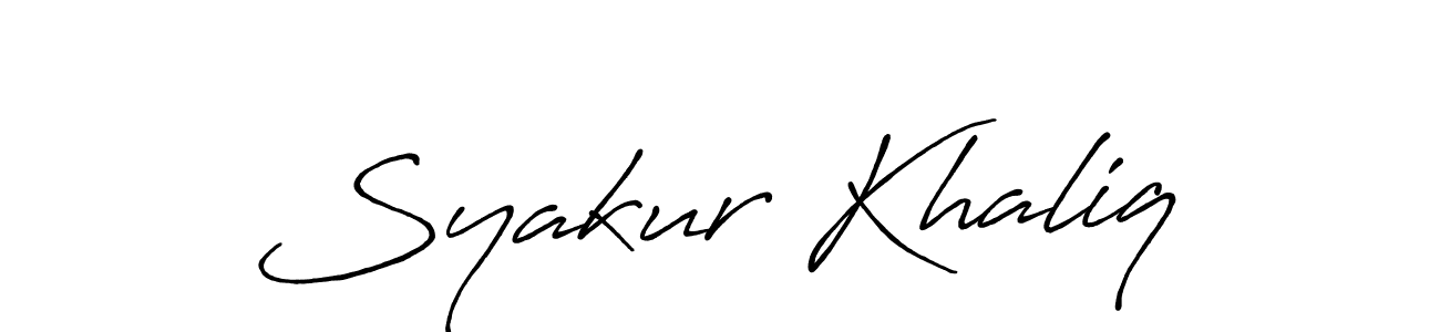 Use a signature maker to create a handwritten signature online. With this signature software, you can design (Antro_Vectra_Bolder) your own signature for name Syakur Khaliq. Syakur Khaliq signature style 7 images and pictures png