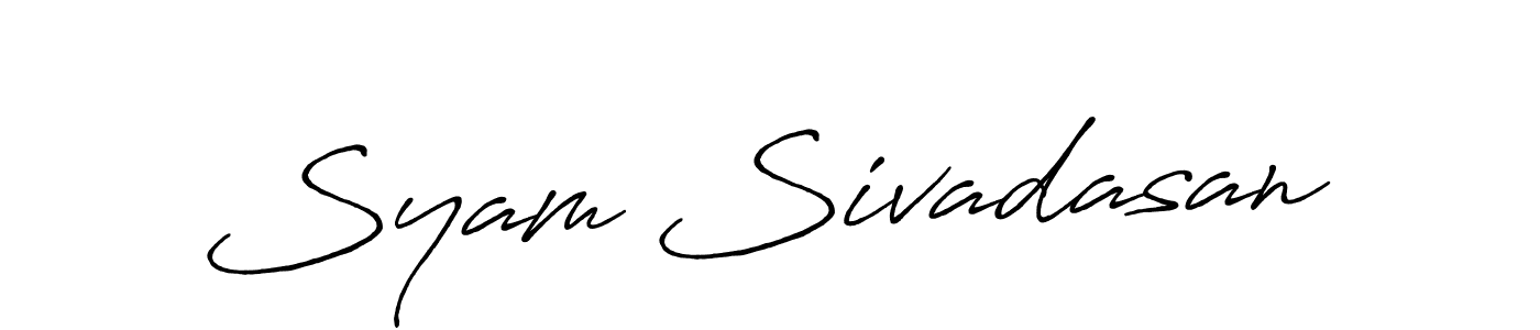 Make a beautiful signature design for name Syam Sivadasan. With this signature (Antro_Vectra_Bolder) style, you can create a handwritten signature for free. Syam Sivadasan signature style 7 images and pictures png