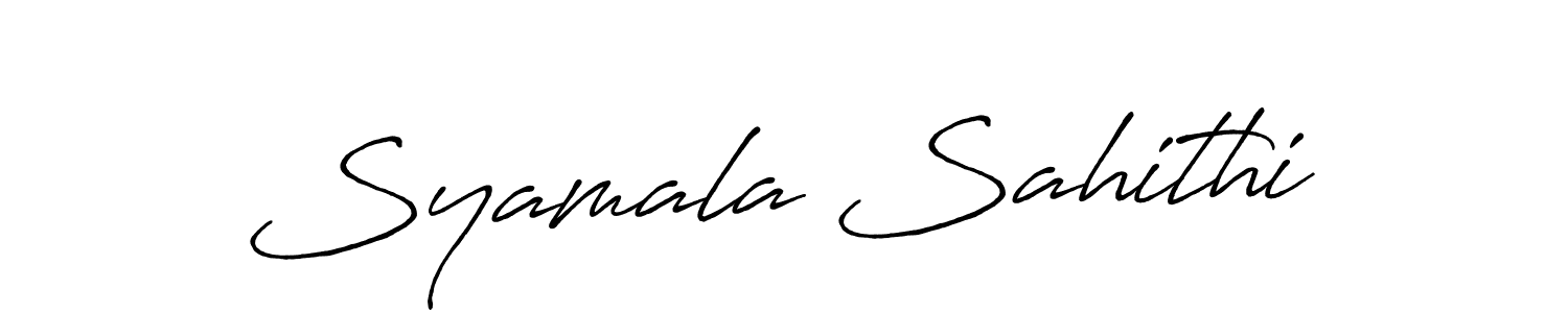 Syamala Sahithi stylish signature style. Best Handwritten Sign (Antro_Vectra_Bolder) for my name. Handwritten Signature Collection Ideas for my name Syamala Sahithi. Syamala Sahithi signature style 7 images and pictures png