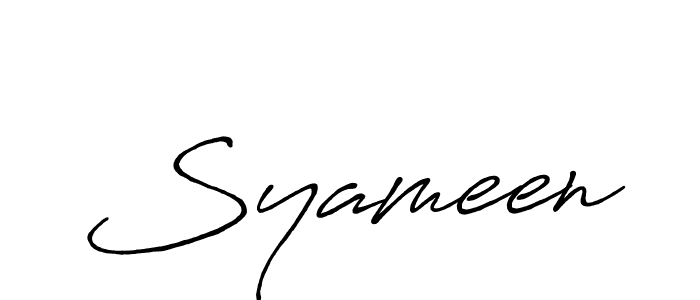 if you are searching for the best signature style for your name Syameen. so please give up your signature search. here we have designed multiple signature styles  using Antro_Vectra_Bolder. Syameen signature style 7 images and pictures png