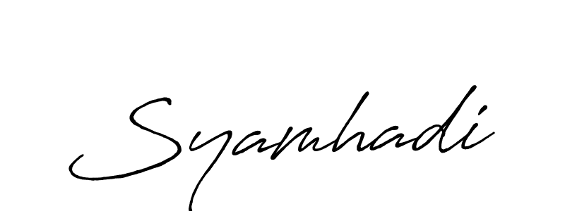Also You can easily find your signature by using the search form. We will create Syamhadi name handwritten signature images for you free of cost using Antro_Vectra_Bolder sign style. Syamhadi signature style 7 images and pictures png