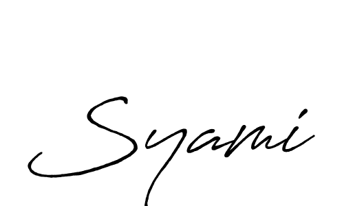 You should practise on your own different ways (Antro_Vectra_Bolder) to write your name (Syami) in signature. don't let someone else do it for you. Syami signature style 7 images and pictures png