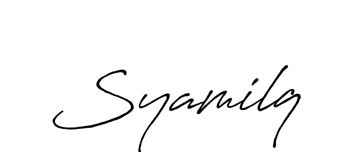 Also You can easily find your signature by using the search form. We will create Syamilq name handwritten signature images for you free of cost using Antro_Vectra_Bolder sign style. Syamilq signature style 7 images and pictures png