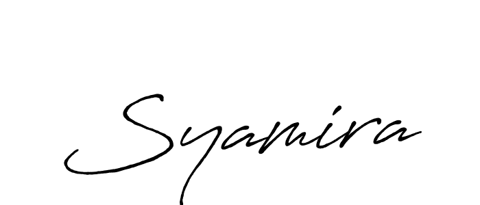 Use a signature maker to create a handwritten signature online. With this signature software, you can design (Antro_Vectra_Bolder) your own signature for name Syamira. Syamira signature style 7 images and pictures png